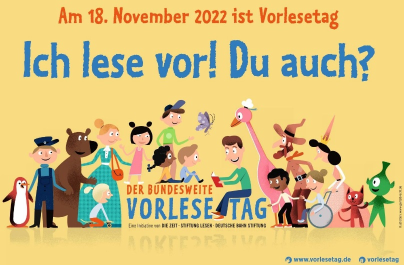 Plakat des Bundesweiten Vorlesetags am 18. November 2022